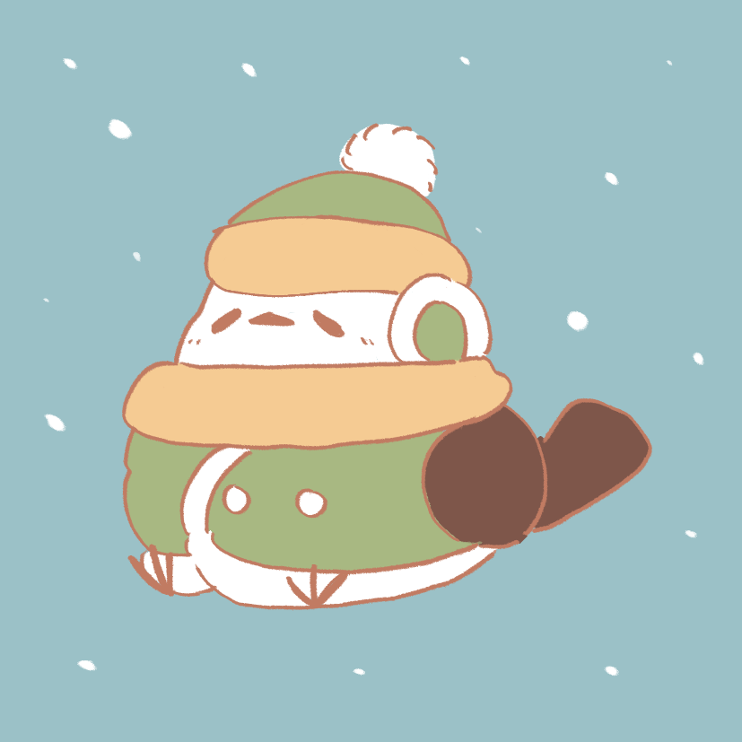 寄り添いシマエナガ