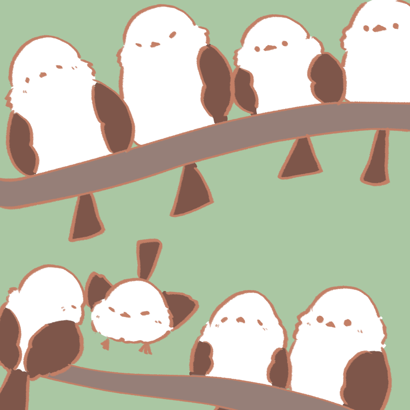 はばたくシマエナガ