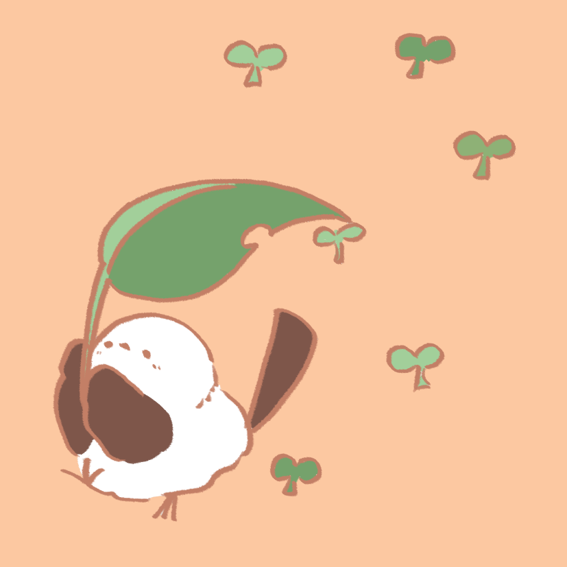 寄り添いシマエナガ